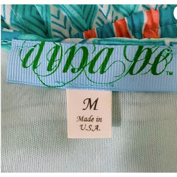 Dina Be Maxi Dress Blue Green Geometric Print M Boho Coastal - Picture 6 of 7